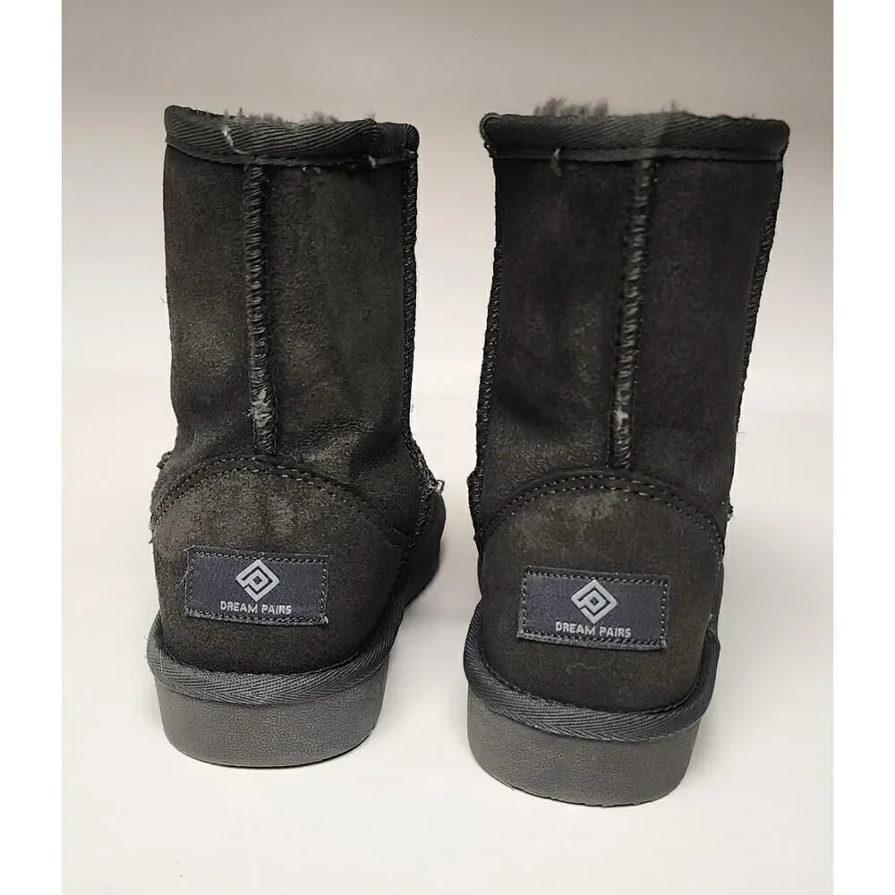 Dream Paris Girls Shorty-K Mid Calf Winter Snow Boots Gray Size 12